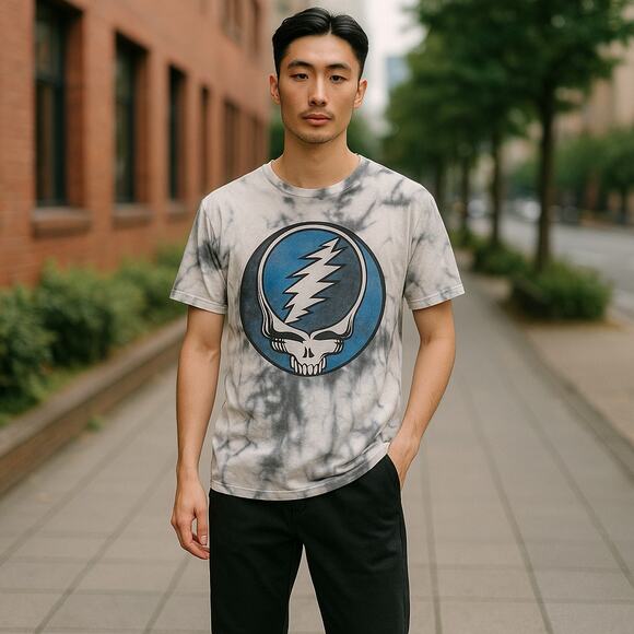 The Grateful Dead Unisex Steal Your Face Logo Shirt Size Large Tie Dye Look - Picture 1 of 8